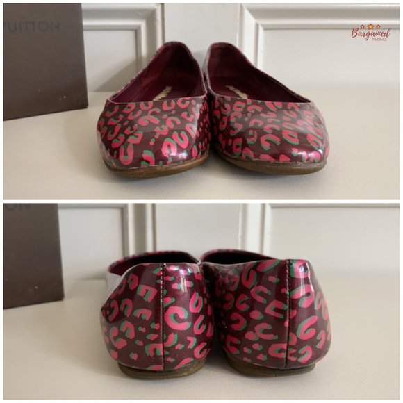 Auth Louis Vuitton Patent Leather Leopard Print Stephen Sprouse Ballet Flats 8.5 - Picture 4 of 13